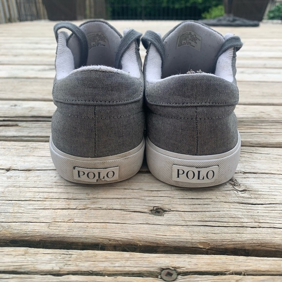 Polo Ralph Lauren Gray Chambray Sneakers - Size 11D Men’s - Picture 6 of 11